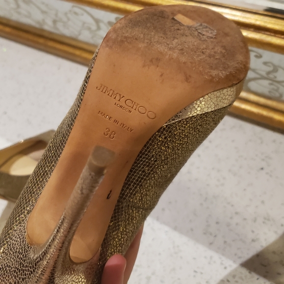 100% Authentic Jimmy Choo Crown Champagne Glitter - Picture 8 of 11